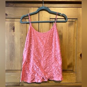 Tank top with lace overlay front